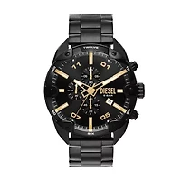 Diesel Men's Spiked Chronograph Black Stainless Steel Watch