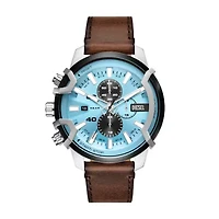 Diesel Men's Griffed Chronograph Brown Leather Watch