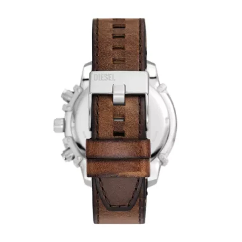 Diesel Men's Griffed Chronograph Brown Leather Watch