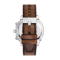 Diesel Men's Griffed Chronograph Brown Leather Watch