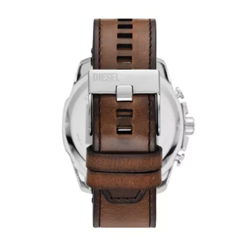 Diesel Men's Mega Chief Chronograph Brown Leather Watch