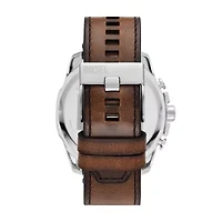 Diesel Men's Mega Chief Chronograph Brown Leather Watch