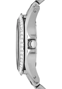 Ladies Silver-Tone Stainless Steel Riley Glitz Watch