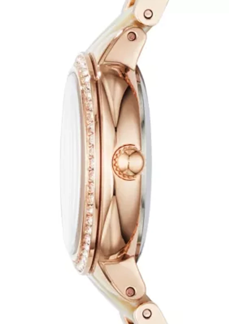 Women's Stainless Steel Virginia Three Hand Glitz Watch