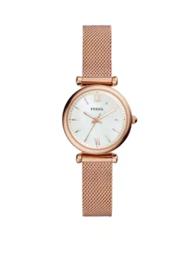 Carlie Rose Gold-Tone Stainless Steel Three-Hand Bracelet Watch