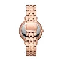Jacqueline Sun Moon Multifunction Rose Gold-Tone Stainless Steel Watch