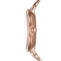 Jacqueline Sun Moon Multifunction Rose Gold-Tone Stainless Steel Watch