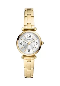 Carlie Three Hand Gold Tone Stainless Steel Watch