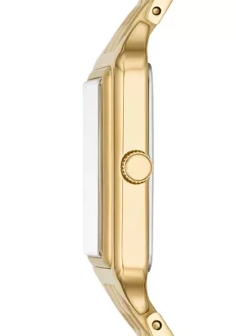 Raquel Three-Hand Date Gold-Tone Stainless Steel Watch