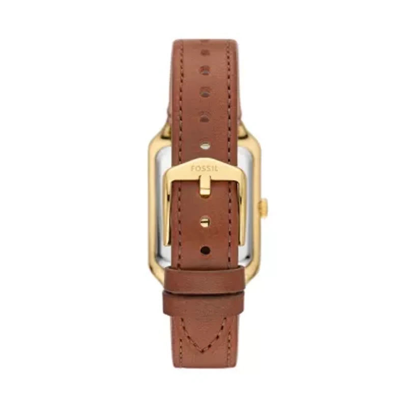 Raquel Three-Hand Date Medium Brown Leather Watch