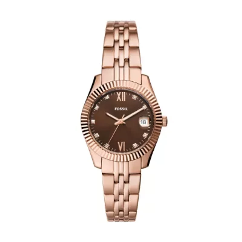 Scarlette Three-Hand Date Rose Gold-Tone Stainless Steel Watch