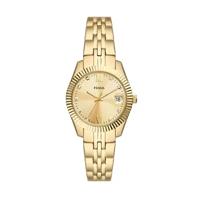 Scarlette Three-Hand Date Gold-Tone Stainless Steel Watch