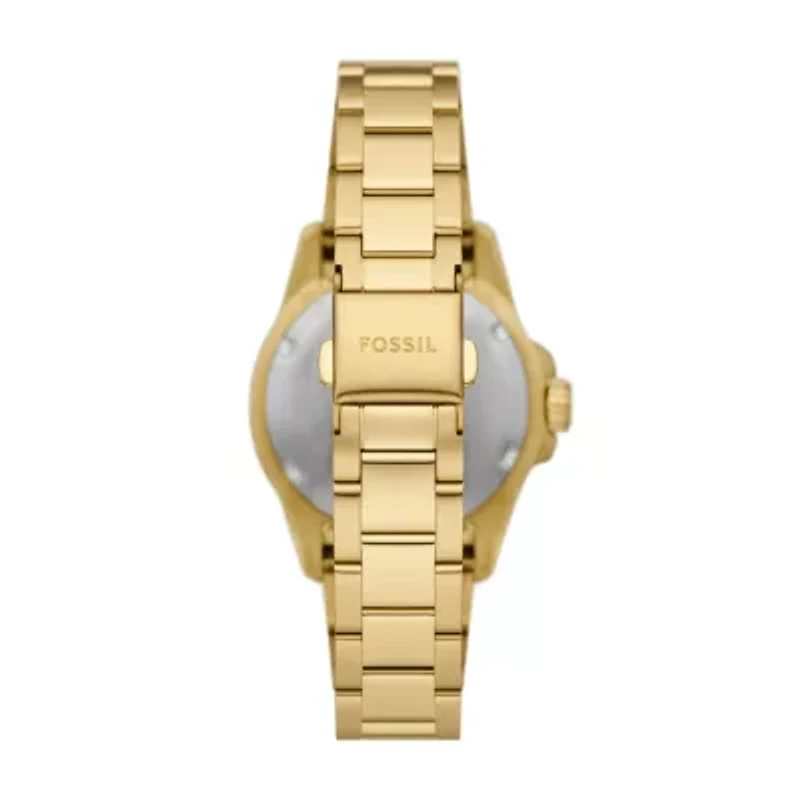Fossil Blue Dive Three-Hand Gold-Tone Stainless Steel Watch
