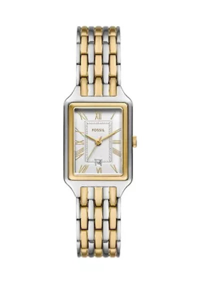 Two Tone Rectangle Face Watch