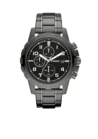 Mens Smoke Gray Stainless Steel Dean Chronograph Watch
