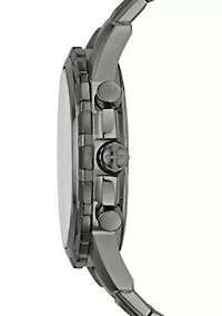 Mens Smoke Gray Stainless Steel Dean Chronograph Watch