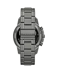 Mens Smoke Gray Stainless Steel Dean Chronograph Watch