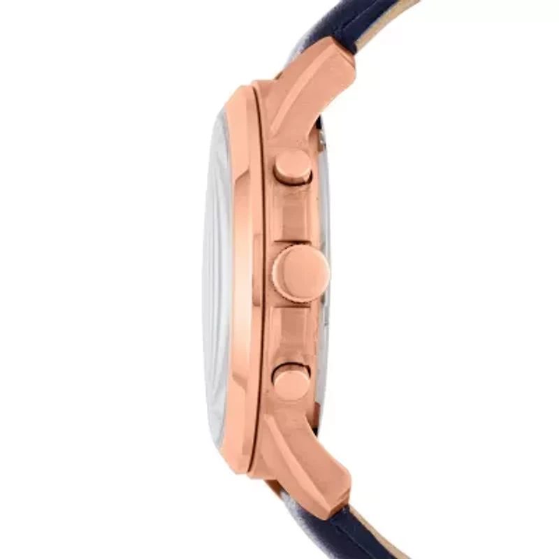 Grant Chronograph Navy Leather Watch