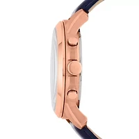 Grant Chronograph Navy Leather Watch