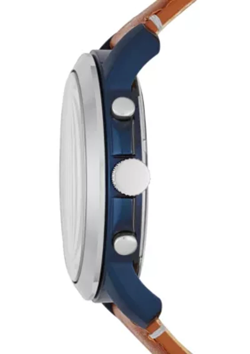 Men's Grant Brown Leather Chronograph Watch