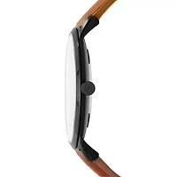 The Minimalist Slim Three-Hand Light Brown Leather Watch