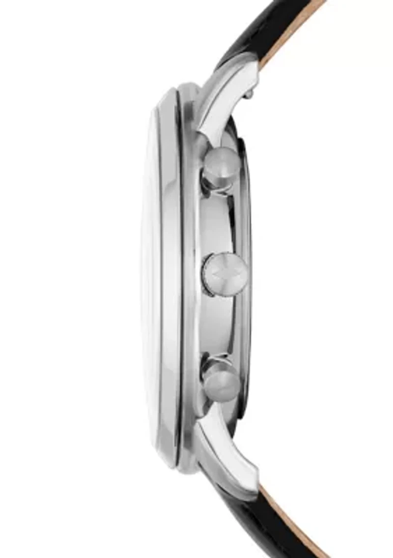 Sterling Silver Leather Watch