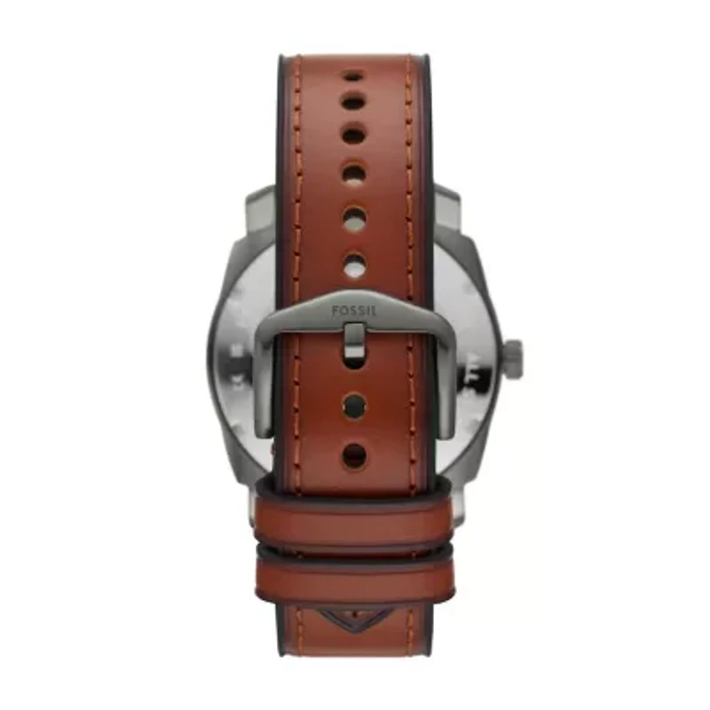 Machine Three-Hand Date Brown Leather Watch