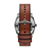 Machine Three-Hand Date Brown Leather Watch