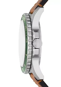 Stainless Steal Leather Watch