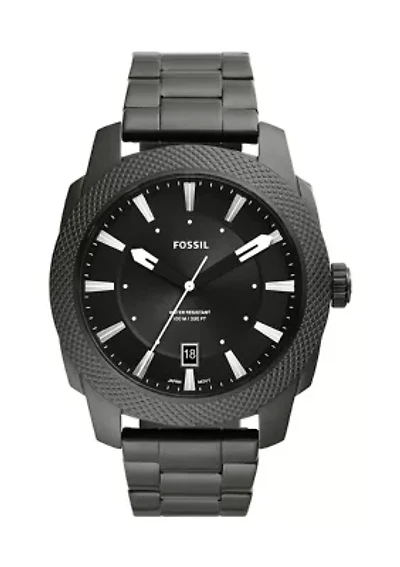 Machine Three-Hand Date Smoke Stainless Steel Watch