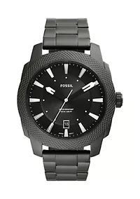 Machine Three-Hand Date Smoke Stainless Steel Watch