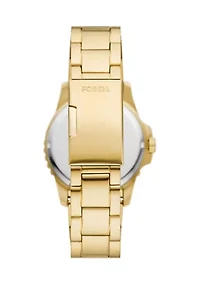 Round Gold Green Bracelet Watch 