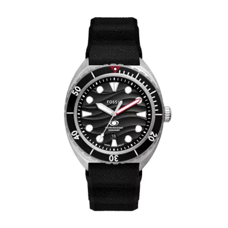 Breaker Three-Hand Date Black Silicone Watch