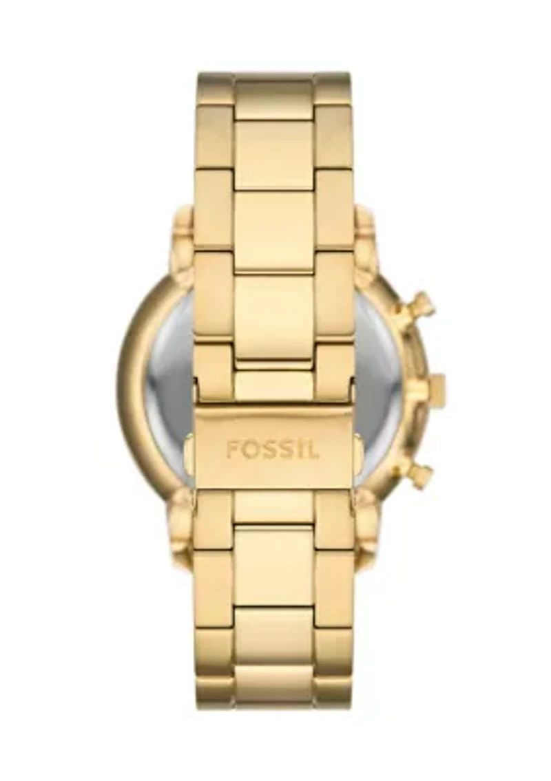 Gold Tone Black Face Watch