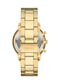 Gold Tone Black Face Watch