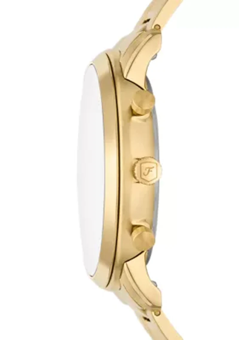 Gold Tone Black Face Watch