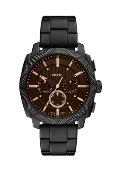 Rose Gold Black Metal Watch