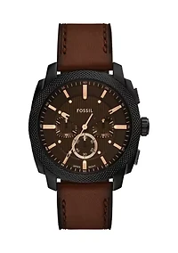 Rose Gold Brown Leather Strap Watch