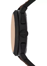 Rose Gold Brown Leather Strap Watch