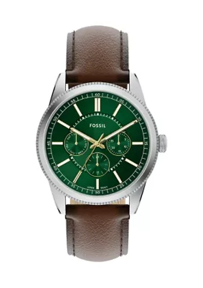 Pearson Multifunction Brown Leather Watch