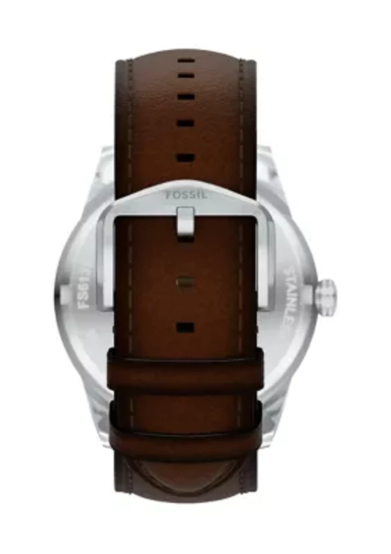 Pearson Multifunction Brown Leather Watch