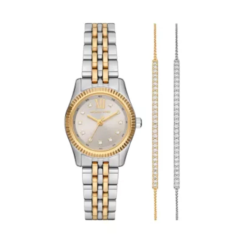 Lexington Three-Hand Two-Tone Stainless Steel Watch and Bracelets Gift Set