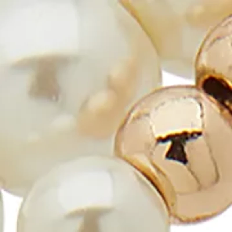Gold Tone Pearl Disc Charm Coil Bracelet