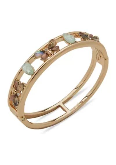 Gold Tone Multi Bee Motif Bangle Bracelet