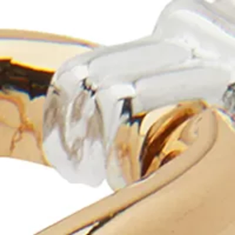 Two Tone Link Open Hinge Bangle Bracelet 