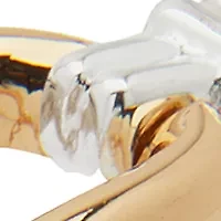 Two Tone Link Open Hinge Bangle Bracelet 