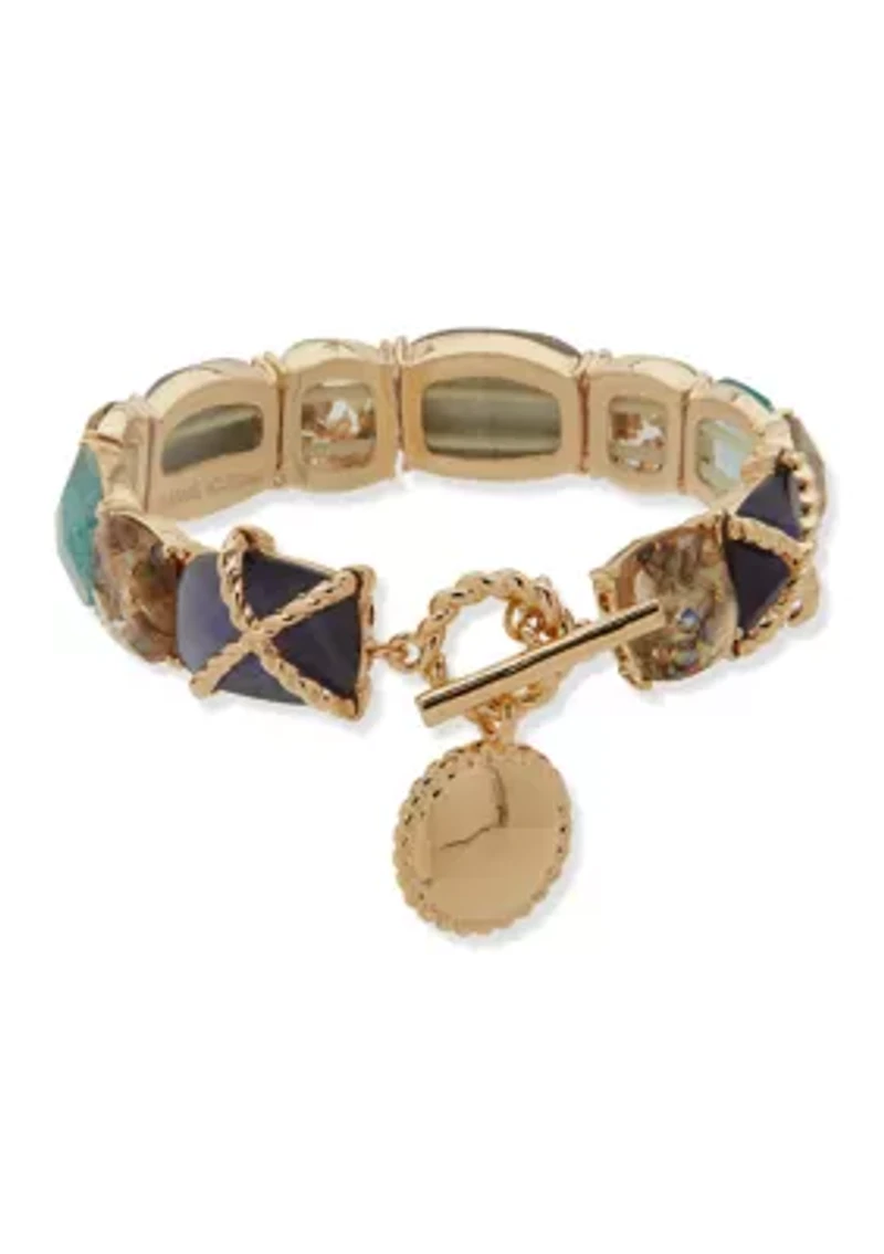 Gold Tone Multi Roped Stretch Bracelet