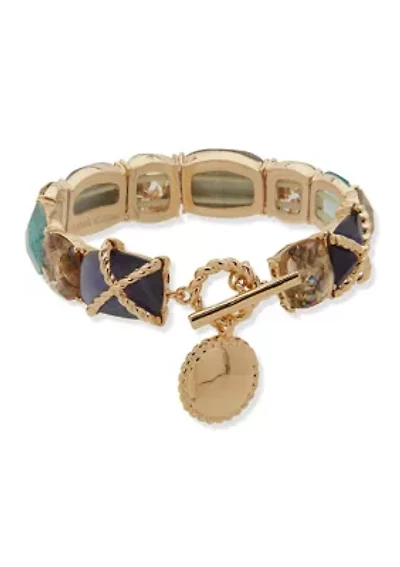 Gold Tone Multi Roped Stretch Bracelet