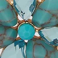 Crystal Flower Frontal Necklace and Earring Set