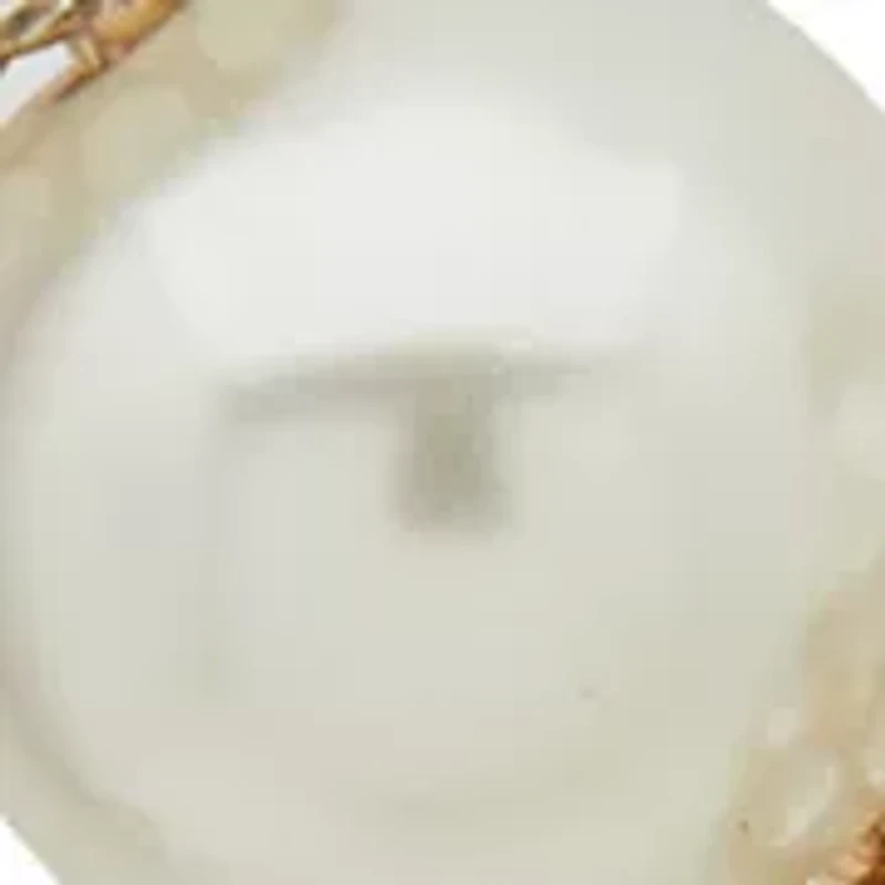 White Pearl Slider Gold Tone Necklace and Earring Set